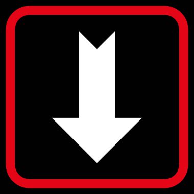 Vektör simgesi bir çerçeve içinde aşağı ok