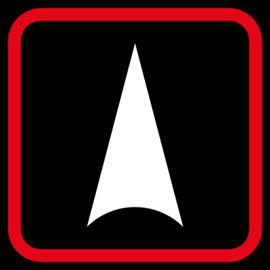 Vektör simgesi bir çerçeve içinde yukarı ok ucu