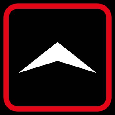 Vektör simgesi bir çerçeve içinde yukarı ok ucu