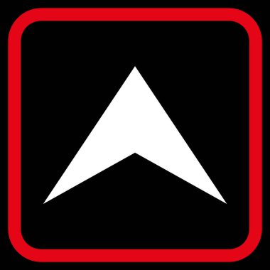 Vektör simgesi bir çerçeve içinde yukarı ok ucu