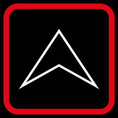 Vektör simgesi bir çerçeve içinde yukarı ok ucu