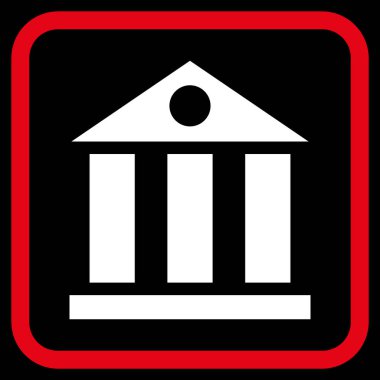 Banka Binası vektör simgesi bir çerçeve içinde