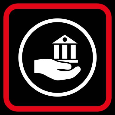 Banka hizmet vektör simgesi bir çerçeve içinde