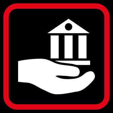 Banka hizmet vektör simgesi bir çerçeve içinde