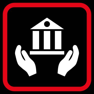 Banka hizmet vektör simgesi bir çerçeve içinde