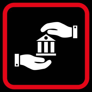 Banka hizmet vektör simgesi bir çerçeve içinde