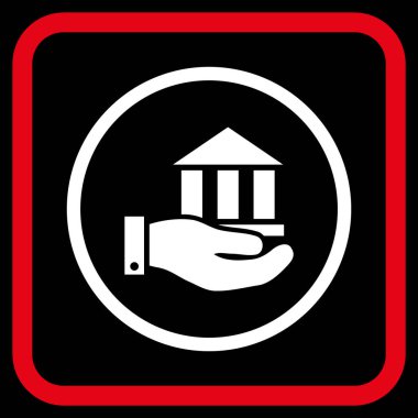 Banka hizmet vektör simgesi bir çerçeve içinde