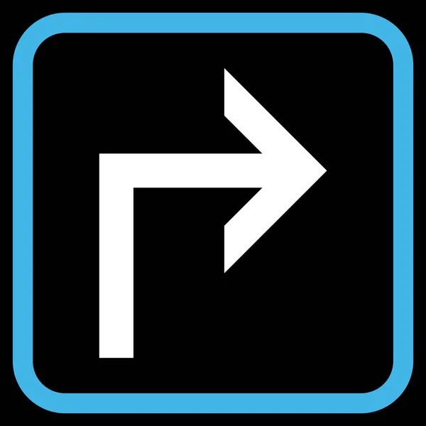 Vire à direita vetor ícone em uma moldura —  Vetores de Stock