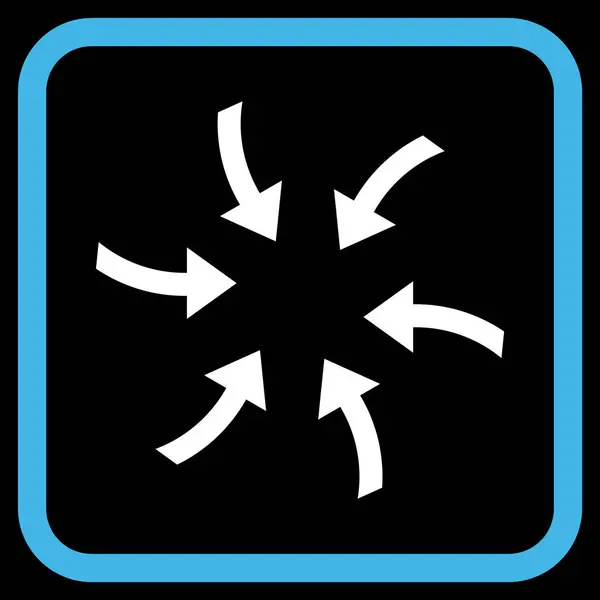 Giro Flechas Vector icono en un marco — Vector de stock