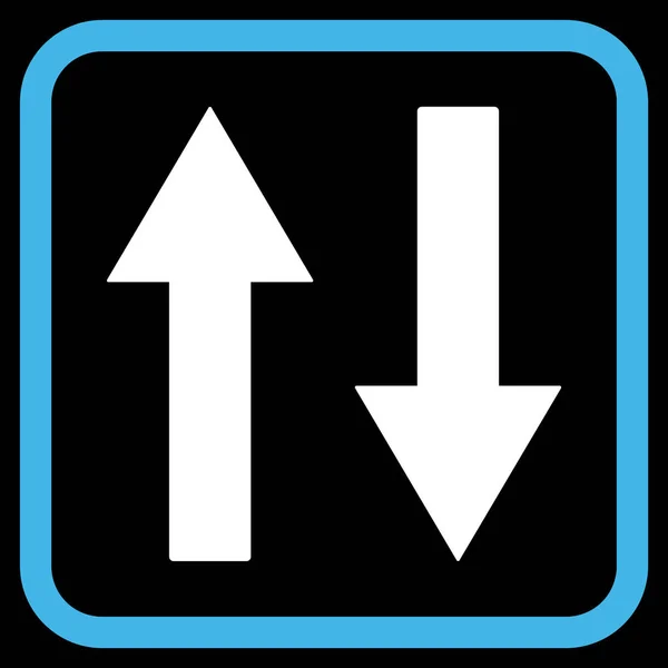 Vertikales Flip-Pfeil-Vektor-Symbol in einem Rahmen — Stockvektor