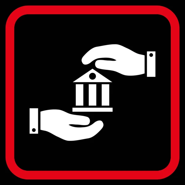 Τράπεζα υπηρεσία εικονίδιο του φορέα σε ένα πλαίσιο — Διανυσματικό Αρχείο