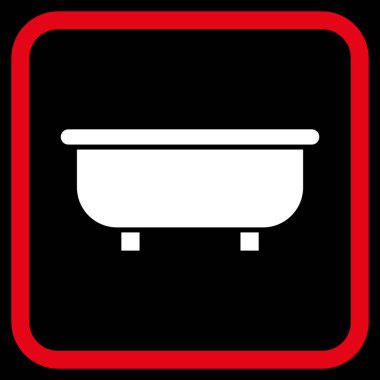 Küvet vektör simgesi bir çerçeve içinde