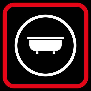 Küvet vektör simgesi bir çerçeve içinde