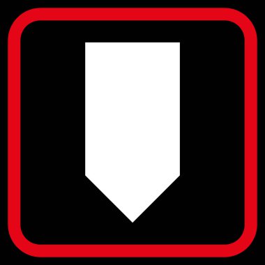 Vektör simgesi bir çerçeve içinde aşağı yön