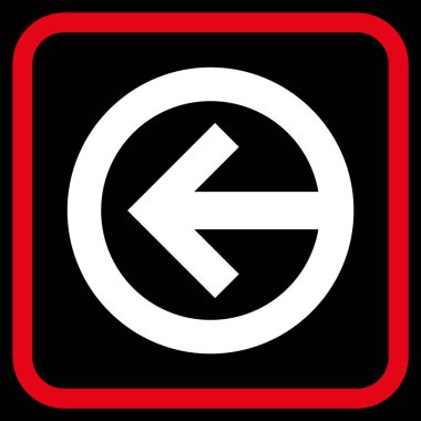 Yön sol vektör simgesi bir çerçeve içinde