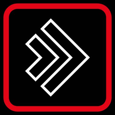 Yöne doğru vektör simgesi bir çerçeve içinde