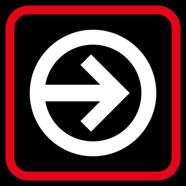 Yöne doğru vektör simgesi bir çerçeve içinde