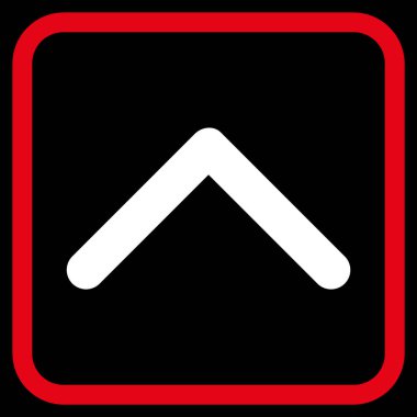 Yön yukarı vektör simgesi bir çerçeve içinde