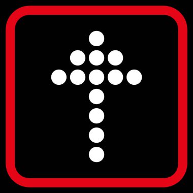 Vektör simgesi bir çerçeve içinde yukarı noktalı ok