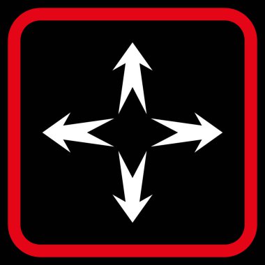 Genişletin okları vektör simgesi bir çerçeve içinde