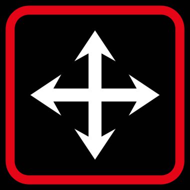 Genişletin okları vektör simgesi bir çerçeve içinde