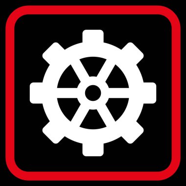 Dişli vektör simgesi bir çerçeve içinde