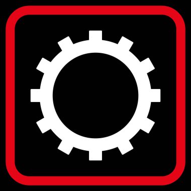 Dişli vektör simgesi bir çerçeve içinde