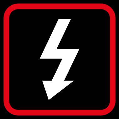 Yüksek gerilim vektör simgesi bir çerçeve içinde