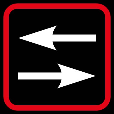 Yatay Exchange oklar bir çerçeve içinde simge vektör