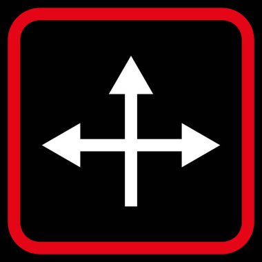 Kavşak yön vektör simgesi bir çerçeve içinde