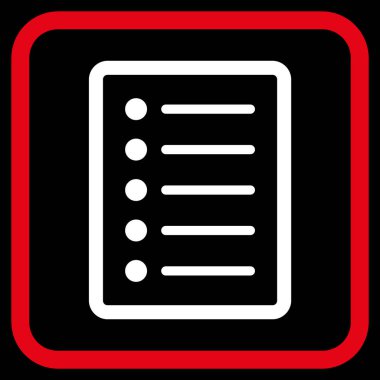 Liste sayfa vektör simgesi bir çerçeve içinde