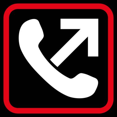 Giden arama vektör simgesi bir çerçeve içinde