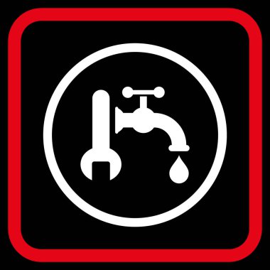 Sıhhi tesisat vektör simgesi bir çerçeve içinde