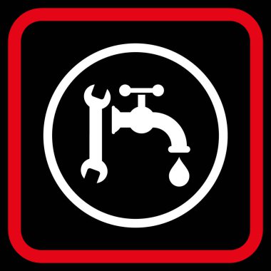 Sıhhi tesisat vektör simgesi bir çerçeve içinde