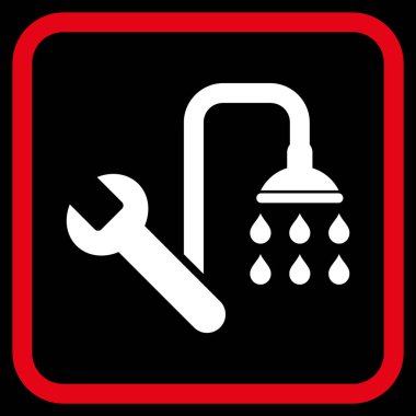 Sıhhi tesisat vektör simgesi bir çerçeve içinde