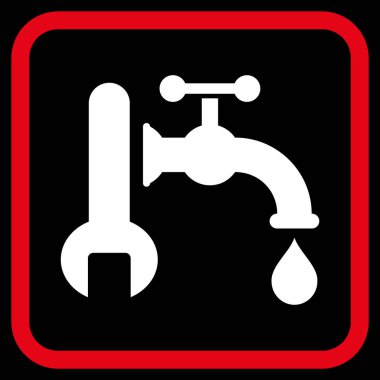 Sıhhi tesisat vektör simgesi bir çerçeve içinde