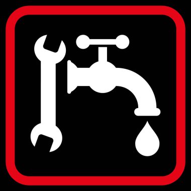 Sıhhi tesisat vektör simgesi bir çerçeve içinde