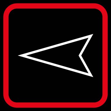 İşaretçi sol vektör simgesi bir çerçeve içinde