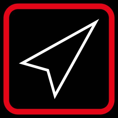 İşaretçiyi doğru yukarı vektör simgesi bir çerçeve içinde