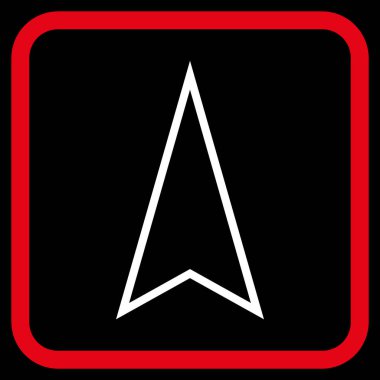 İşaretçi vektör simgesi bir çerçeve içinde yukarı