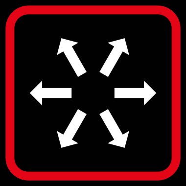 Radyal oklar bir çerçeve içinde simge vektör