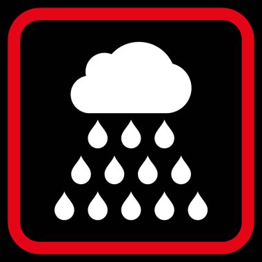 Yağmur bulutu vektör simgesi bir çerçeve içinde