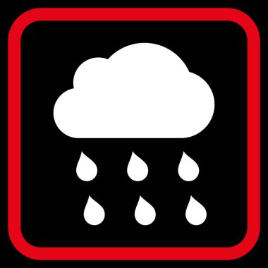 Yağmur bulutu vektör simgesi bir çerçeve içinde