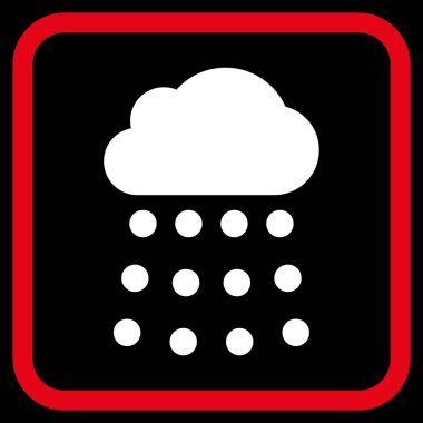 Yağmur bulutu vektör simgesi bir çerçeve içinde