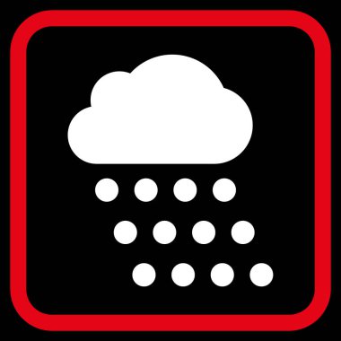 Yağmur bulutu vektör simgesi bir çerçeve içinde