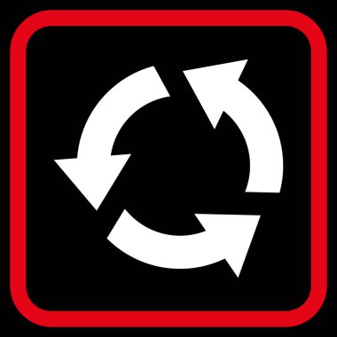 Geri dönüşüm vektör simgesi bir çerçeve içinde