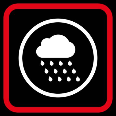 Yağmur bulutu vektör simgesi bir çerçeve içinde