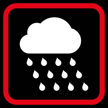 Yağmur bulutu vektör simgesi bir çerçeve içinde