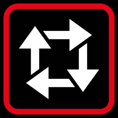 Geri dönüşüm vektör simgesi bir çerçeve içinde