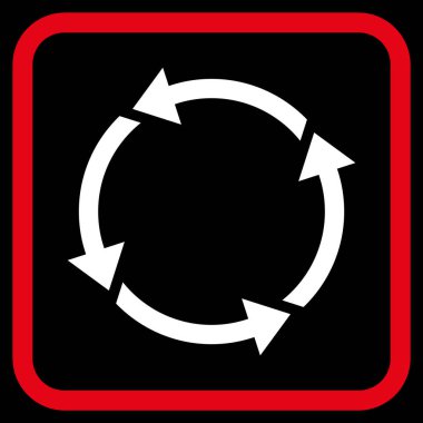 Geri dönüşüm vektör simgesi bir çerçeve içinde